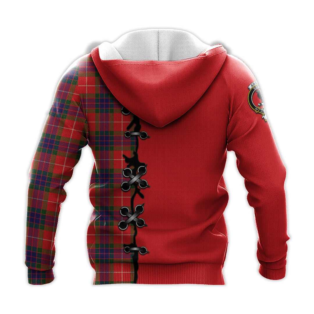 Abernethy Tartan Hoodie - Lion Rampant And Celtic Thistle Style