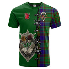 Adam Tartan T-shirt - Lion Rampant And Celtic Thistle Style