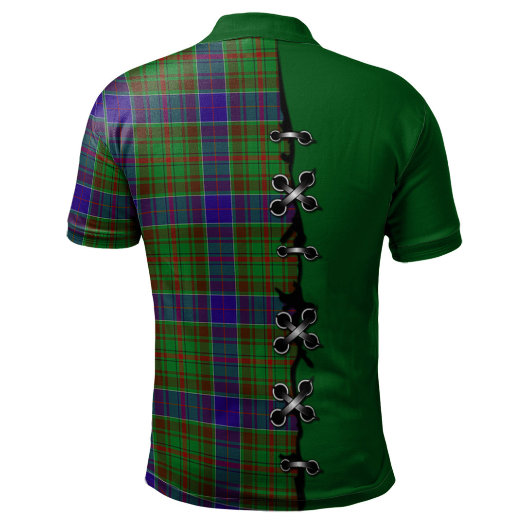Adam Tartan Polo Shirt - Lion Rampant And Celtic Thistle Style
