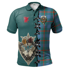 Agnew Ancient Tartan Polo Shirt - Lion Rampant And Celtic Thistle Style