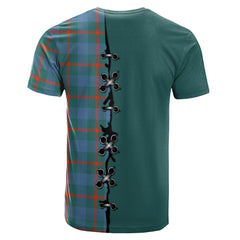 Agnew Ancient Tartan T-shirt - Lion Rampant And Celtic Thistle Style