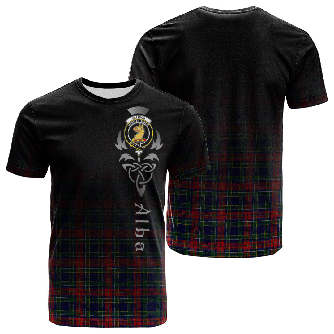 Allison Red Tartan Crest T-shirt - Alba Celtic Style