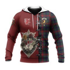 Allison Red Tartan Hoodie - Lion Rampant And Celtic Thistle Style