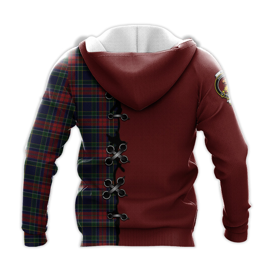 Allison Red Tartan Hoodie - Lion Rampant And Celtic Thistle Style