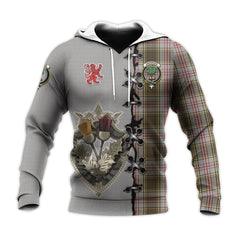 Anderson Dress Tartan Hoodie - Lion Rampant And Celtic Thistle Style