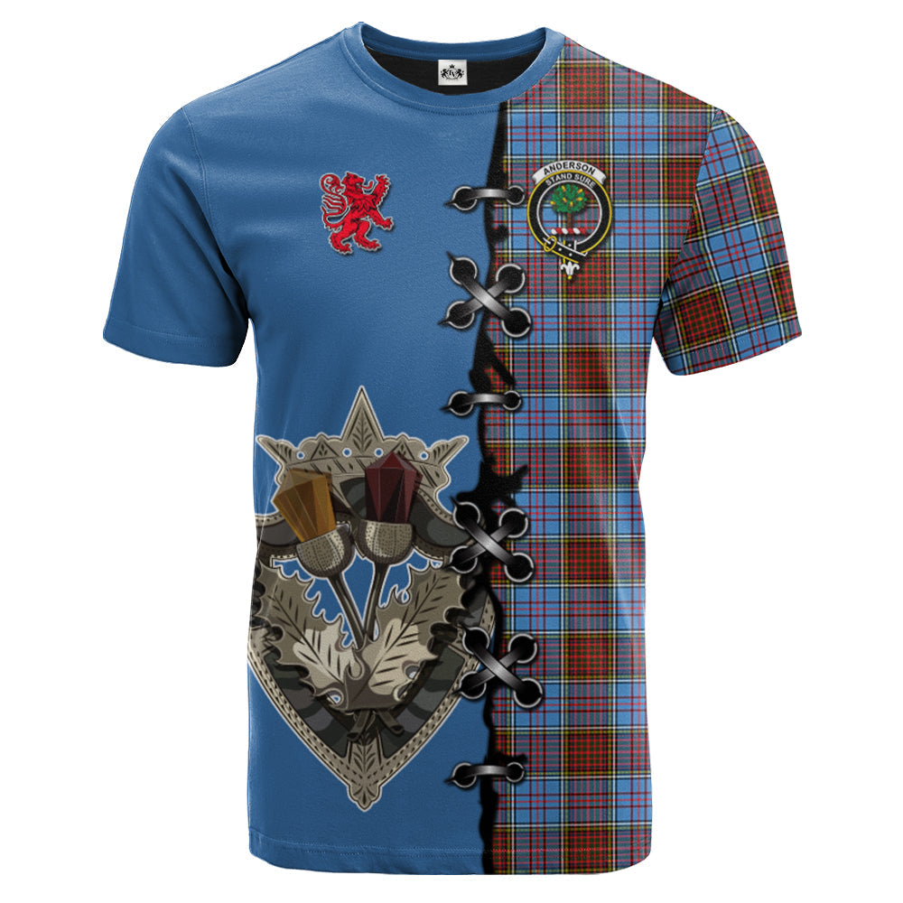 Anderson Modern Tartan T-shirt - Lion Rampant And Celtic Thistle Style
