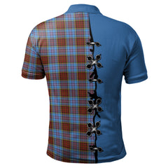 Anderson Modern Tartan Polo Shirt - Lion Rampant And Celtic Thistle Style