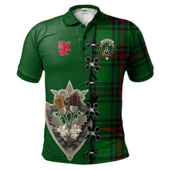 Anstruther Tartan Polo Shirt - Lion Rampant And Celtic Thistle Style