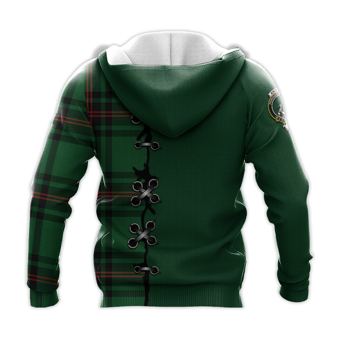 Anstruther Tartan Hoodie - Lion Rampant And Celtic Thistle Style