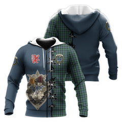 Arbuthnot Tartan Hoodie - Lion Rampant And Celtic Thistle Style