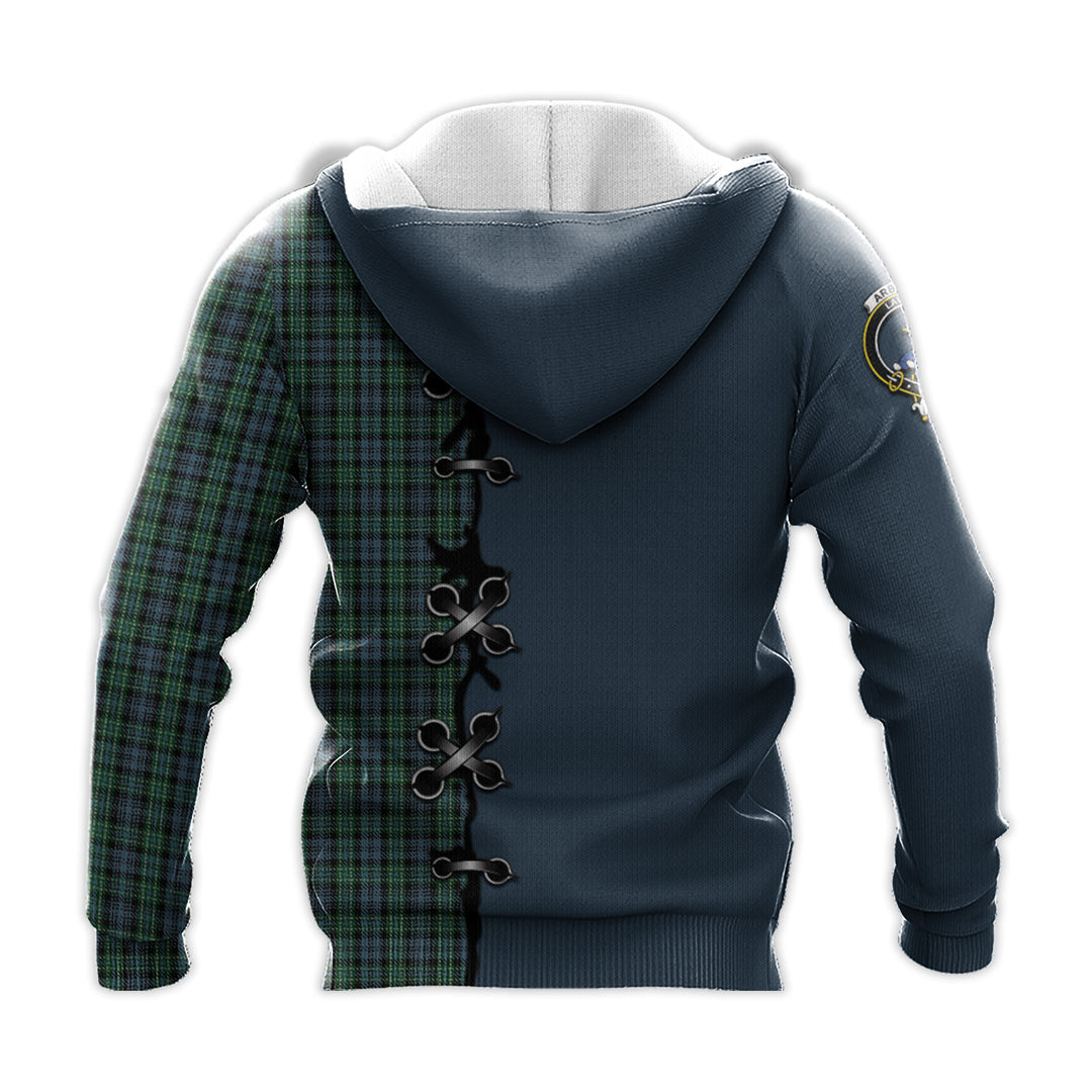 Arbuthnot Tartan Hoodie - Lion Rampant And Celtic Thistle Style