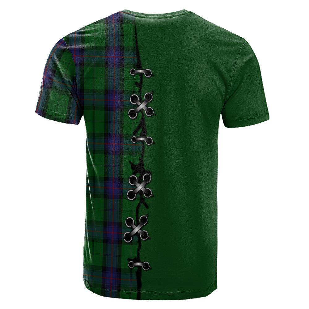 Armstrong Tartan T-shirt - Lion Rampant And Celtic Thistle Style