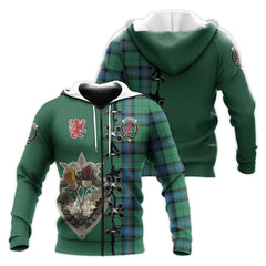 Armstrong Ancient Tartan Hoodie - Lion Rampant And Celtic Thistle Style