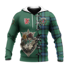 Armstrong Ancient Tartan Hoodie - Lion Rampant And Celtic Thistle Style