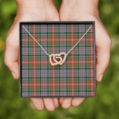 Caledonia Ancient Tartan Interlocking Hearts Necklace