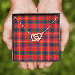 Fraser Modern Tartan Interlocking Hearts Necklace