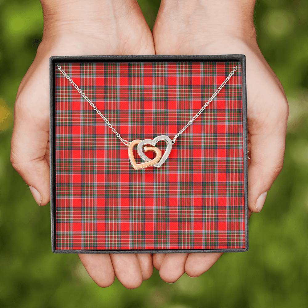 MacBean Modern Tartan Interlocking Hearts Necklace