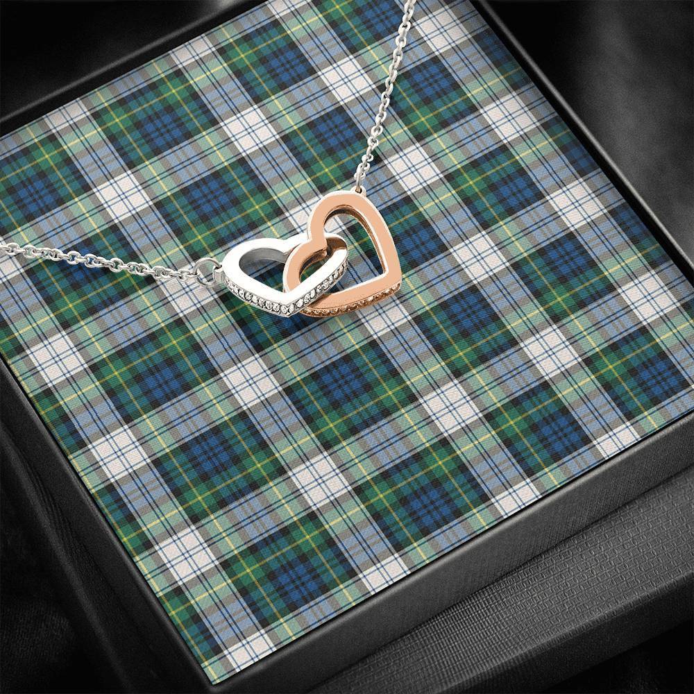 Gordon Dress Ancient Tartan Interlocking Hearts Necklace