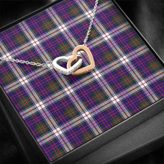 MacDonald Dress Modern Tartan Interlocking Hearts Necklace