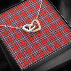 MacFarlane Modern Tartan Interlocking Hearts Necklace
