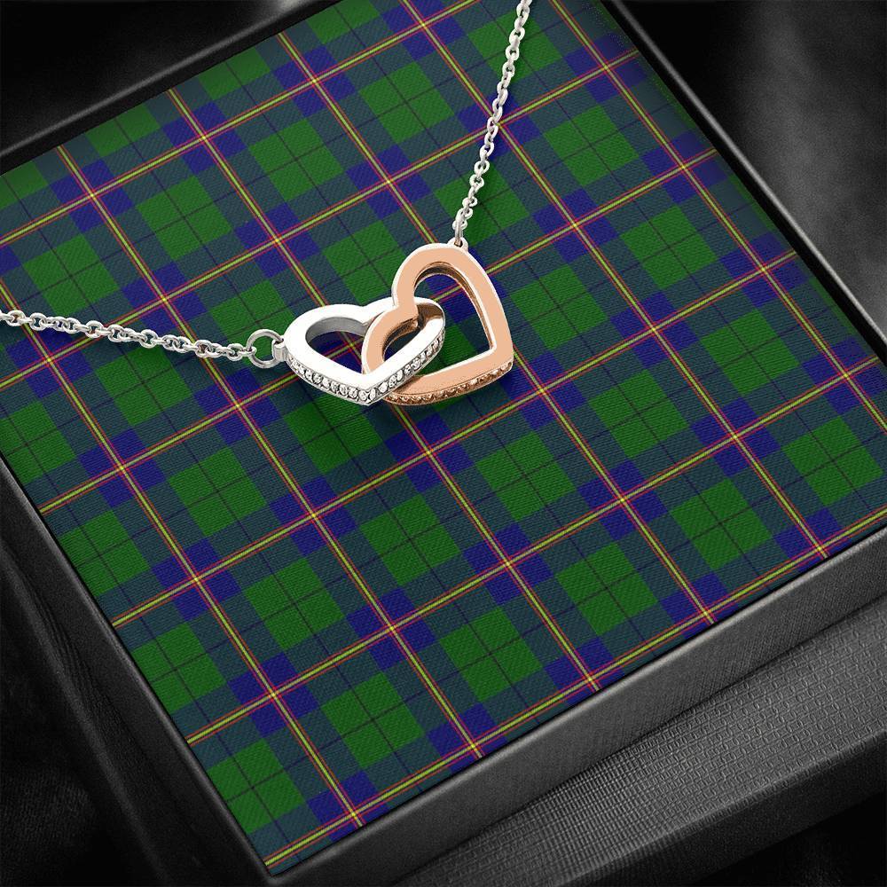 Carmichael Modern Tartan Interlocking Hearts Necklace
