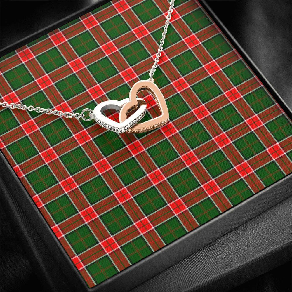 Pollock Modern Tartan Interlocking Hearts Necklace
