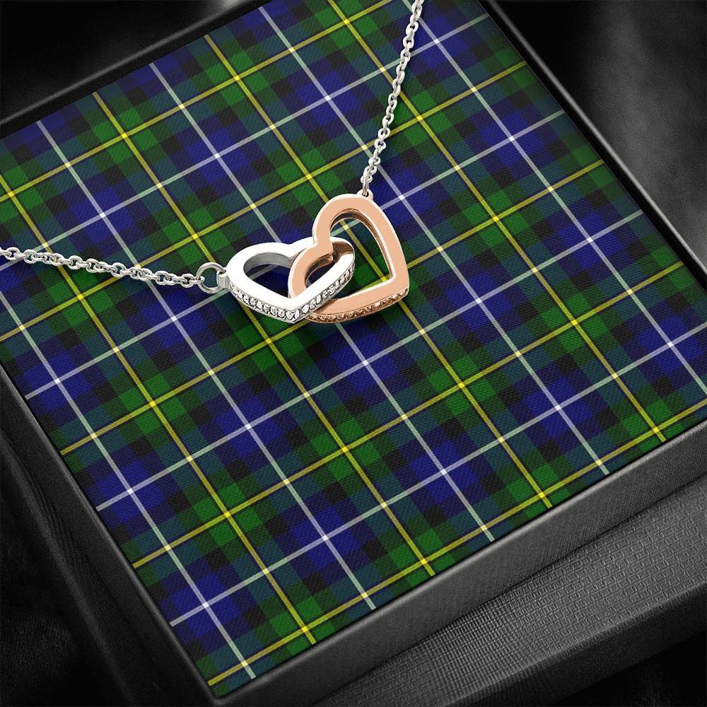 MacNeill of Barra Modern Tartan Interlocking Hearts Necklace