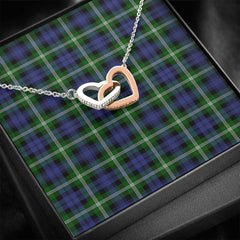 Baillie Modern Tartan Interlocking Hearts Necklace