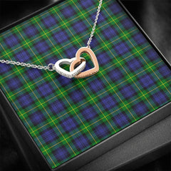 Gordon Modern Tartan Interlocking Hearts Necklace