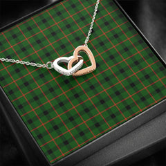 Kincaid Modern Tartan Interlocking Hearts Necklace