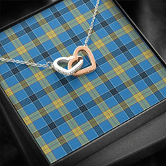 Laing Tartan Interlocking Hearts Necklace