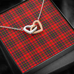 Matheson Modern Tartan Interlocking Hearts Necklace