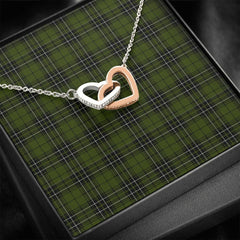 MacLean Hunting Tartan Interlocking Hearts Necklace