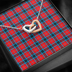 MacTavish Modern Tartan Interlocking Hearts Necklace