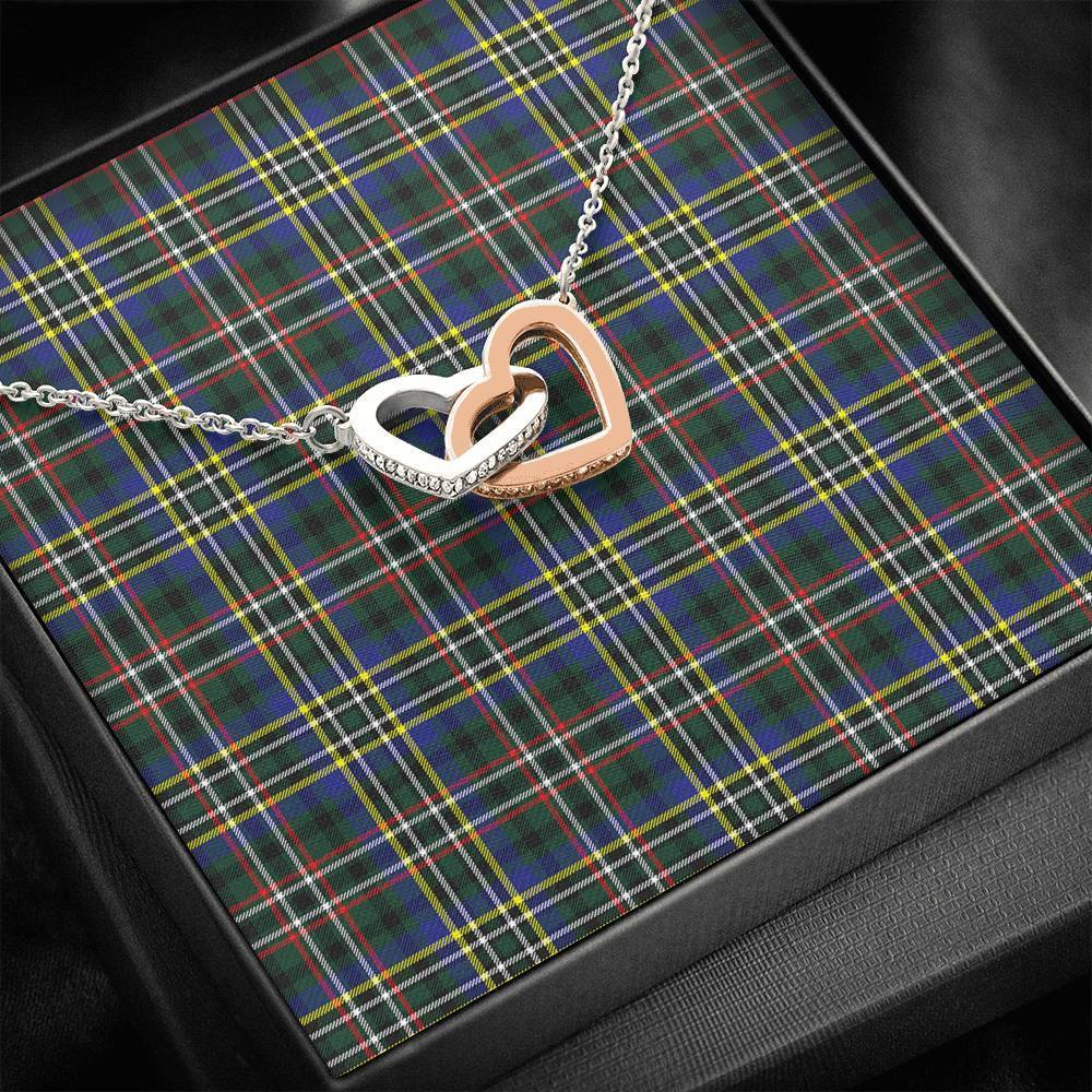 Scott Green Modern Tartan Interlocking Hearts Necklace