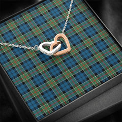 Colquhoun Ancient Tartan Interlocking Hearts Necklace