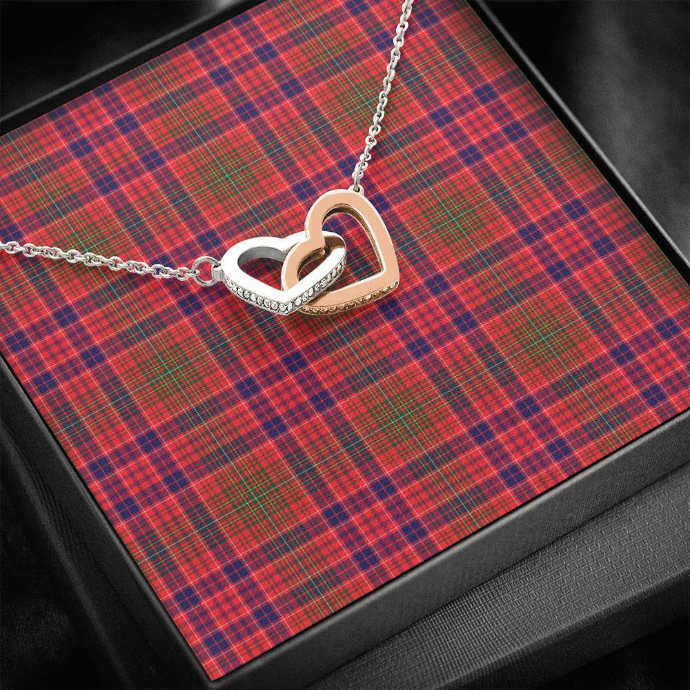 Lumsden Modern Tartan Interlocking Hearts Necklace