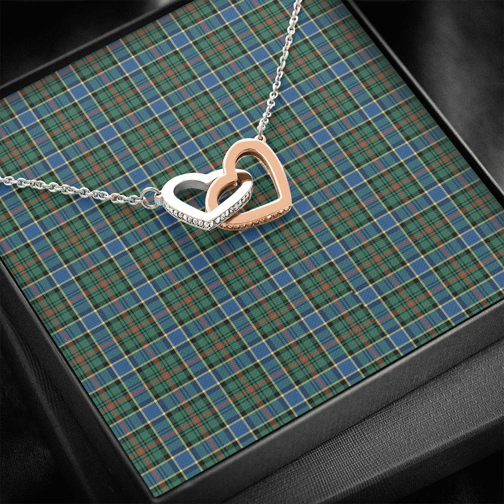 Ogilvie Hunting Ancient Tartan Interlocking Hearts Necklace