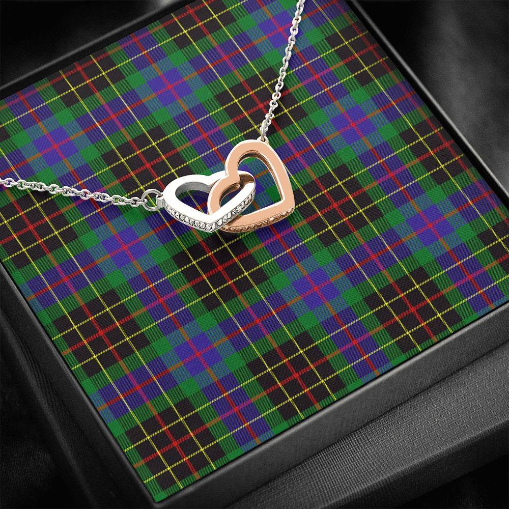Brodie Hunting Modern Tartan Interlocking Hearts Necklace