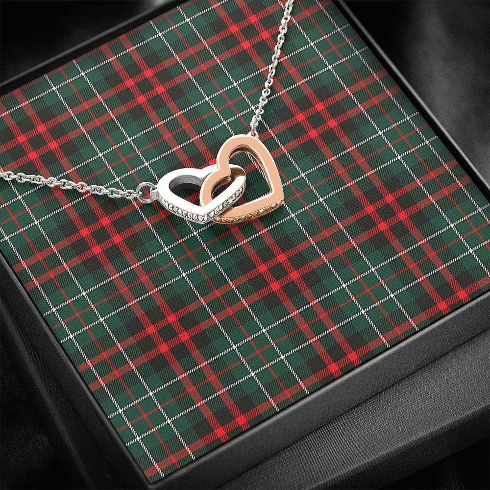 MacDiarmid Modern Tartan Interlocking Hearts Necklace