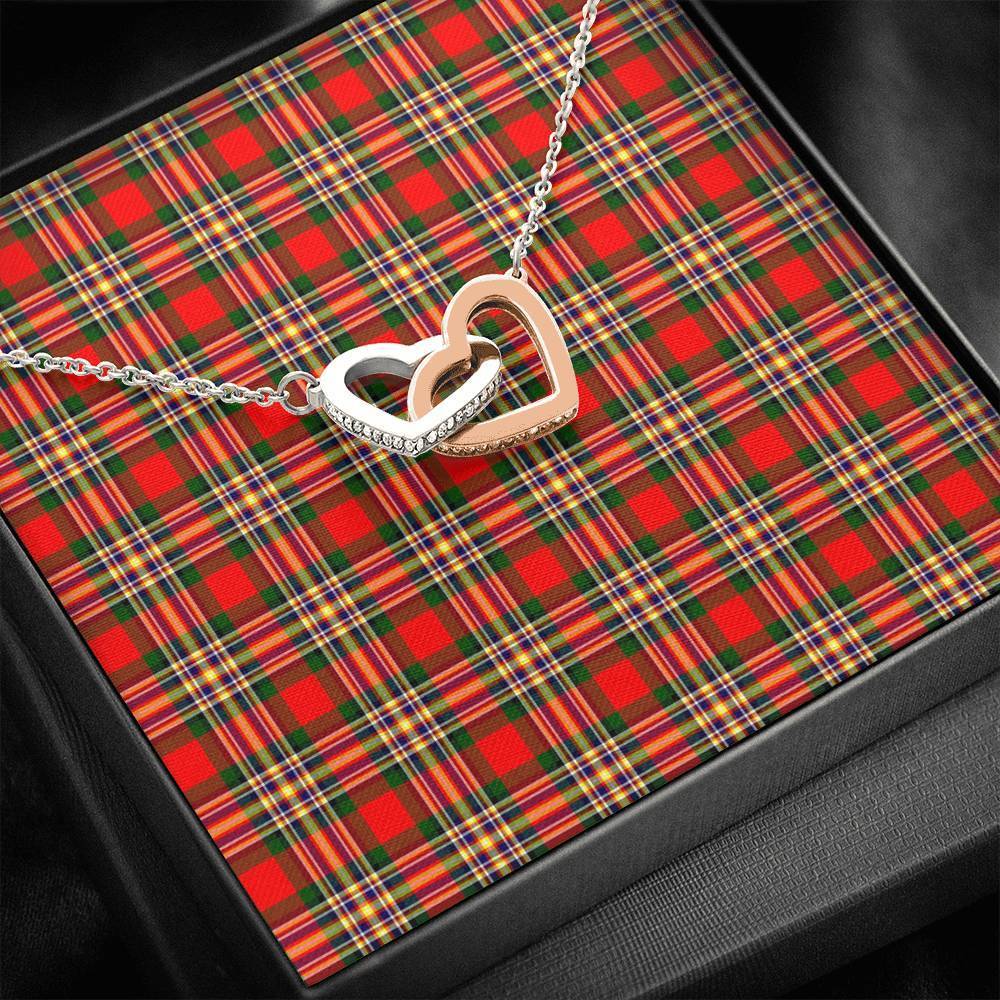MacGill Modern Tartan Interlocking Hearts Necklace