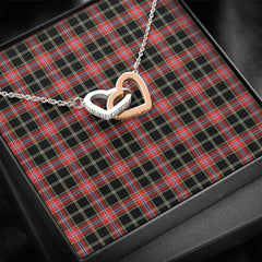 Norwegian Night Tartan Interlocking Hearts Necklace