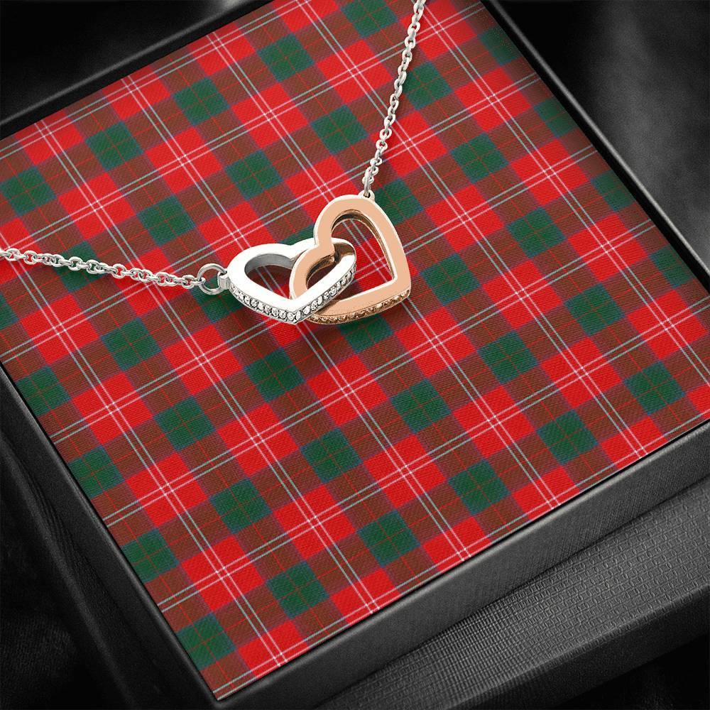 Chisholm Modern Tartan Interlocking Hearts Necklace