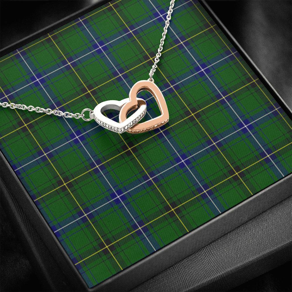 Henderson Modern Tartan Interlocking Hearts Necklace