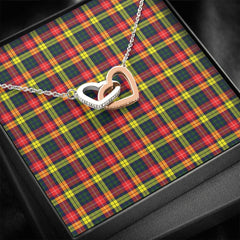 Buchanan Modern Tartan Interlocking Hearts Necklace