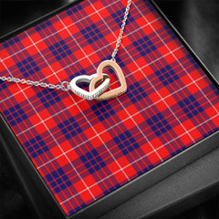 Hamilton Modern Tartan Interlocking Hearts Necklace