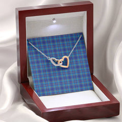 Mercer Modern Tartan Interlocking Hearts Necklace
