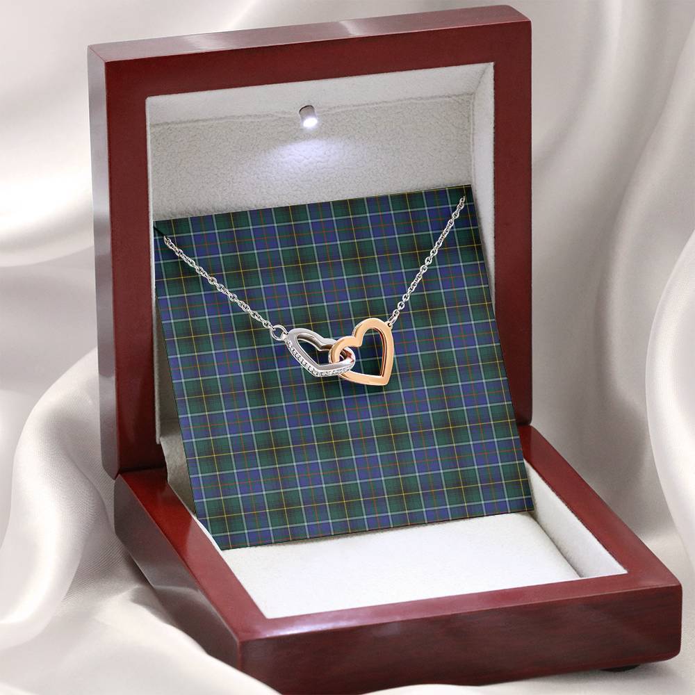 MacInnes Modern Tartan Interlocking Hearts Necklace