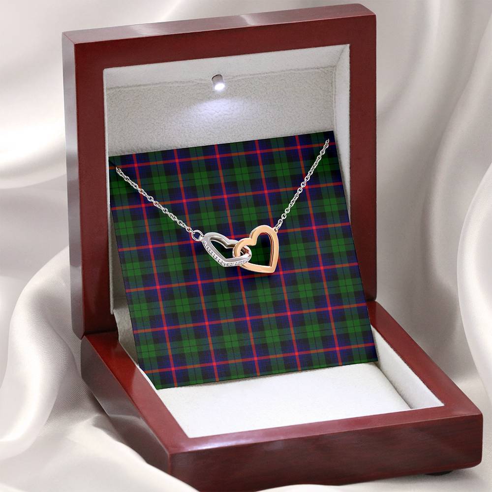 Urquhart Modern Tartan Interlocking Hearts Necklace