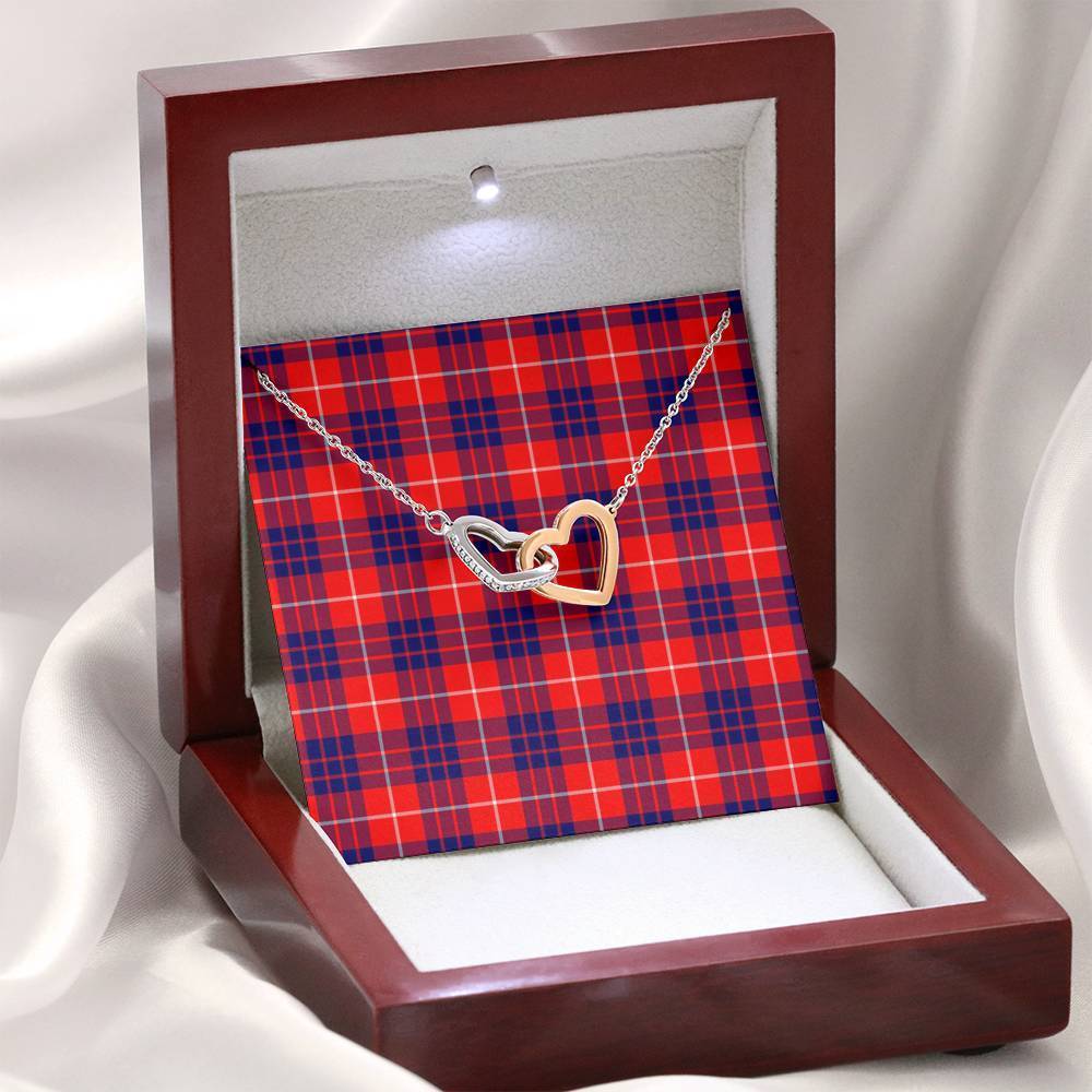 Hamilton Modern Tartan Interlocking Hearts Necklace